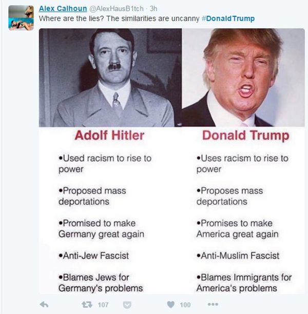 Meme Bandingkan Donald Trump dengan Hitler