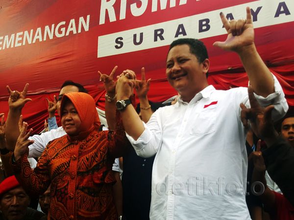 PDIP Rayakan Kemenangan Risma-Whisnu