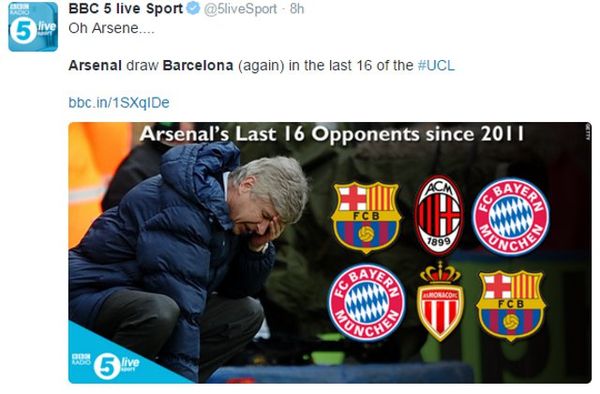 Jumpa Barcelona, Meme Candaan Soal Arsenal Bertebaran