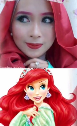 Bergaya Mirip Princess Ariel dengan Tutorial Hijab Ala Ellend Muzakky