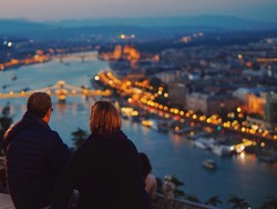 Blue hour over Danube River