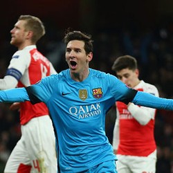 Dua Gol Messi Antar Barca Kalahkan Arsenal