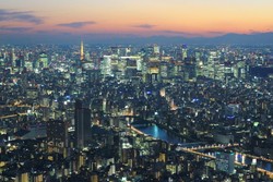 Pemandangan Sunset Sempurna dari Tokyo Skytree, Jepang