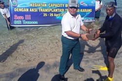 Pemprov NTB dan Lanal Mataram Tanam 510 Terumbu Karang di Gili Air