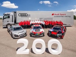 Audi Rayakan Produksi ke-200 Mobil Balap R8 LMS