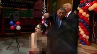 Aksi Topless Aktivis Femen di Peresmian Patung Trump