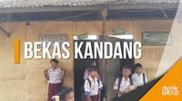 Memilukan! Siswa di Banten Belajar di Kelas Bekas Kandang Kerbau