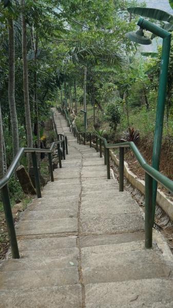 Akses jalan sudah dibangun dengan baik. Pengunjung bisa mencapai Gunung Padang dengan menyusuri anak tangga