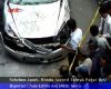 Sebelum Jatuh, Honda Accord Tabrak Pagar Besi 