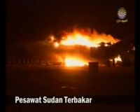 Pesawat Sudan Terbakar
