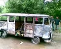 VW Combi Terbakar di SPBU