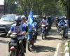 Massa Demokrat Macetkan Jalan 