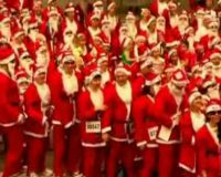 Ratusan Santa Claus Berlari di Pusat Kota Sydney