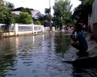 Banjir di Perumahan Pondok Karya Surut
