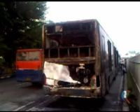 Bus TransJ Terbakar di Matraman