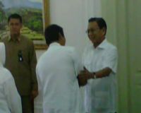 Boediono Halal Bihalal dengan Pegawai Setwapres