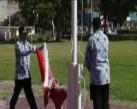 Insiden Bendera Terbalik Warnai Upacara Hut Korpri