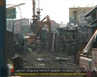Pembanguna Jembatan Layang Pasar Kembang, Surabaya