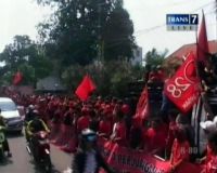 Ribuan Massa PDIP Mulai Bergerak