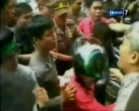 Saling Dorong Warnai Unjuk Rasa Mahasiswa
