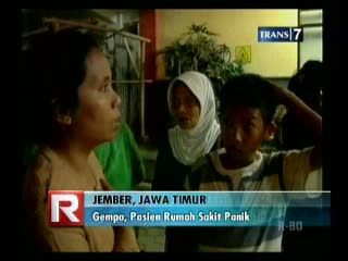 Gempa, Pasien RS Panik