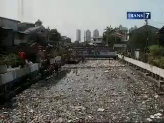 Sampah Menggunung di Sungai Jakarta