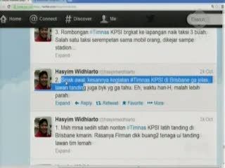Akun Twitter Tentang Lawatan Timnas ke Australia
