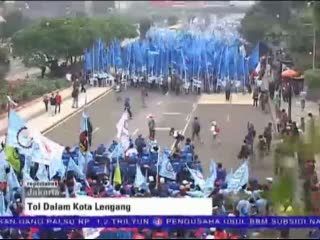 Demo Buruh, Tol Dalam Kota Lengang