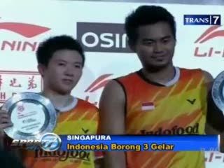 Indonesia Borong 3 Gelar di Singapura