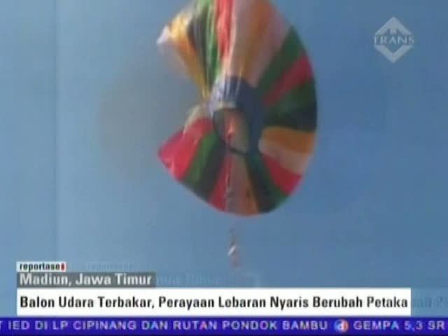 Balon Udara Terbakar, Perayaan Lebaran Nyaris Berbuah Petaka