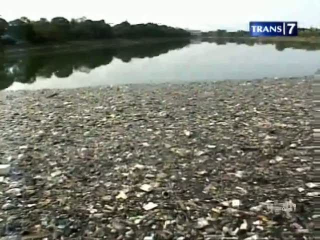 Waduk Rawa Badak Tertutup Sampah