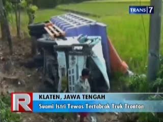 Suami Istri Tewas Tertabrak Truk Tronton