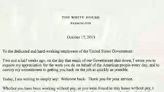 Surat Obama Untuk Pekerjanya