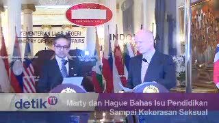 Menlu Marty dan Hague Bahas Isu Pendidikan Sampai Kekerasan Seksual