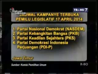 Jadwal Kampanye Terbuka 17 April
