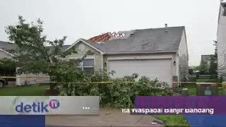 Hujan Badai Hantam Indiana-AS, Warga Diminta Waspadai Banjir Bandang