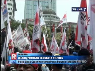 Jelang Putusan Sengketa Pilpres, Pendukung Prabowo-Hatta Kepung Gedung MK