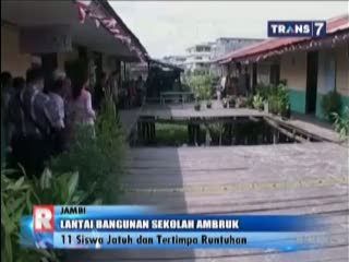 Lantai Bangunan Sekolah Ambruk, 11 Siswa Jatuh dan Tertimpa Runtuhan