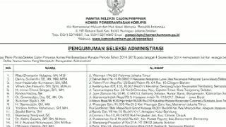 64 Orang Lolos Seleksi Administrasi Calon Pimpinan KPK