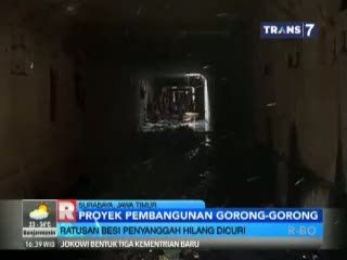 Besi Penyanggah di Gorong-Gorong Hilang Dicuri