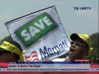 Tuntut Pembayaran Upah, Ratusan Karyawan Merpati kembali Turun ke Jalan