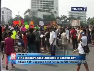 KTP Dukung Pilkada Langsung di Car Free Day