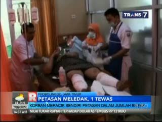 Petasan yang Diracik Meledak, Seorang Pria Tewas