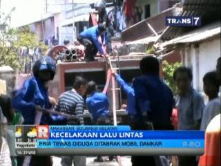 Pria Tewas Diduga Ditabrak Mobil Damkar