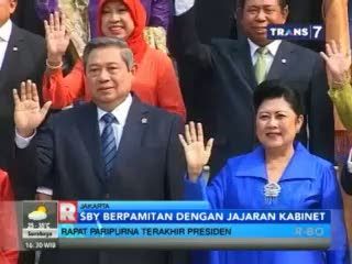 Presiden SBY Berpamitan dengan Jajaran Kabinet