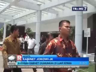 Susunan Kabinet Jokowi Diumumkan di Luar Istana