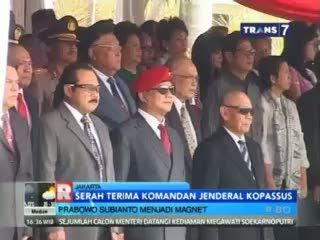 Prabowo Hadiri Sertijab Danjen Kopassus