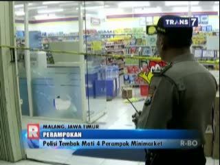Polisi Tembak Mati 4 Perampok Minimarket