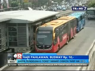 Hari Pahlawan, Ongkos Busway Rp 10
