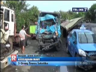 Tabrakan Beruntun di Puncak, 5 Orang Tewas